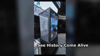 Przezroczysta wystawa OLED w muzeum Prezentacja 4K