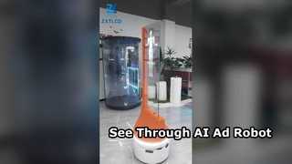 Transparent OLED AI Robot Advertising Display