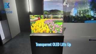 30-calowy przezroczysty ekran OLED podnosi się